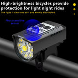 9LED Bike Light Type-C Rechargeable Bicycle Front Lights Intelligent Sensor MTB Flashlight Bike Headlight for Cycling Front Lamp
