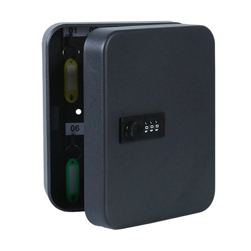 Combination Key Cabinet 20 Key Hooks Key Box Wall Mounted with Key/Code Lock Key Cabinet Security Lock Box Locking Key Cabinet