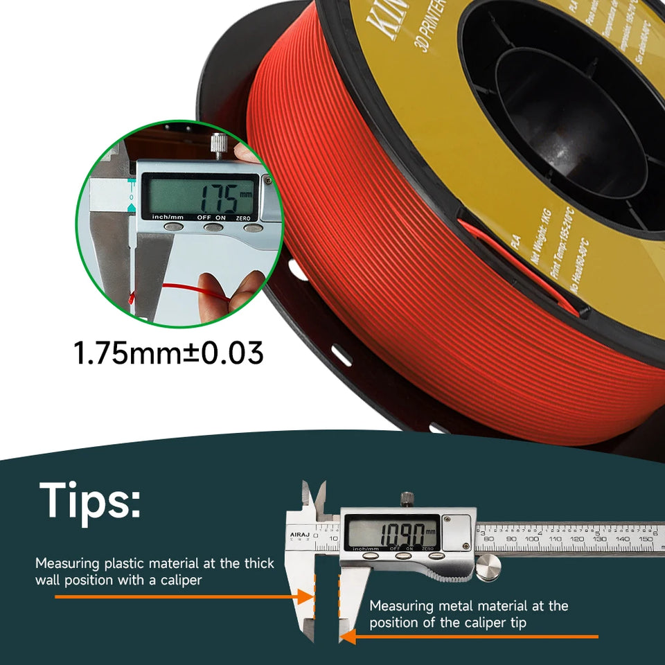KINGROON 5KG PLA TPU PETG Filament Mix color 1.75mm 3D Printer Plastic No Bubble Spool 3D Printing Materials Wholesales