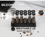Coffee Beans Storage Container Display Rack Walnut Tea Tube Bottle Glass Espresso Coffee Accessories Tool Barista Coffeware Sets