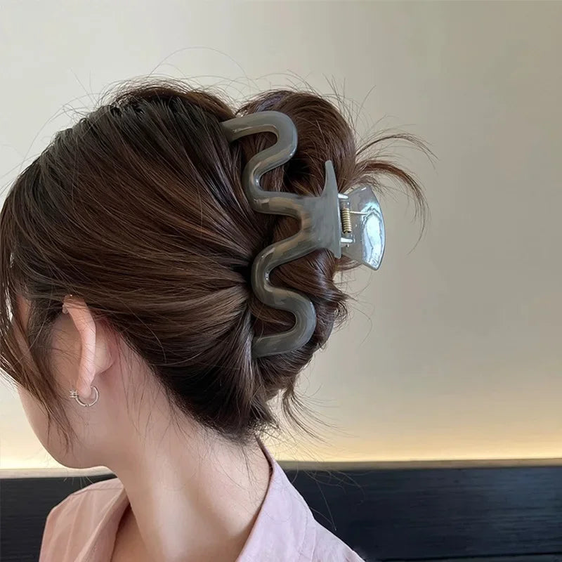 13cm Large Hair Clip For Thick Hair Claws Crab Girls Curly Transparent Coffee Hairpin Clamps Women Korean Ponytail Accessories