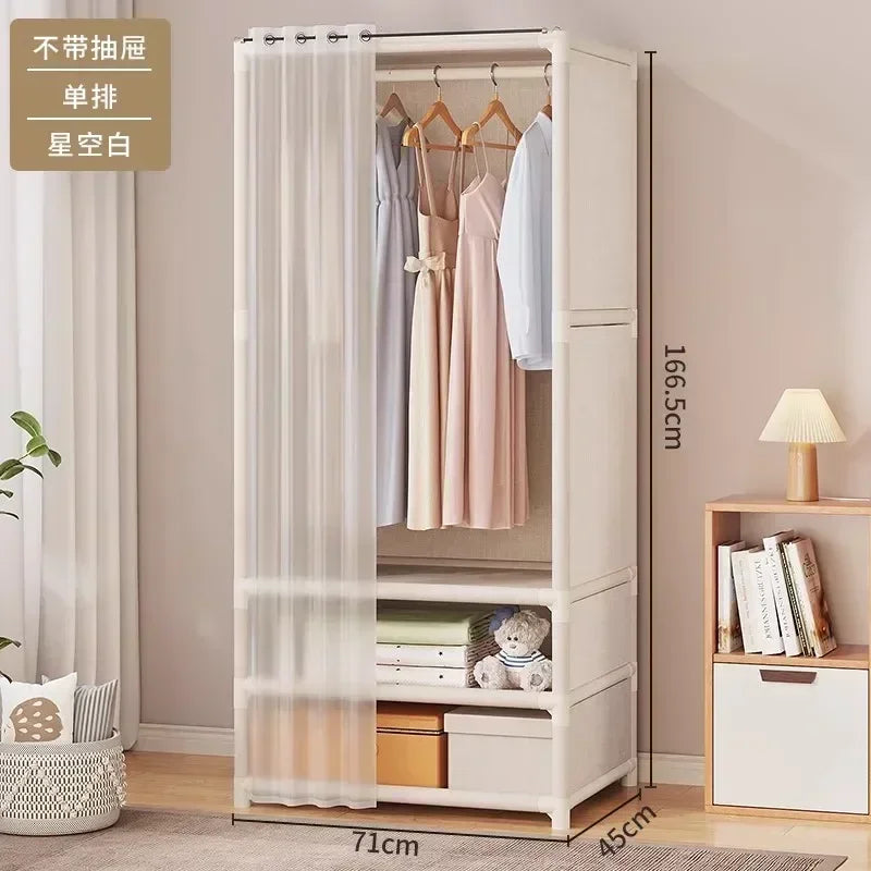 Large Capacity Portable Wardrobe Closet Durable Sturdy Assembly Clothes Organizer Bedroom Dustproof Storage Solution