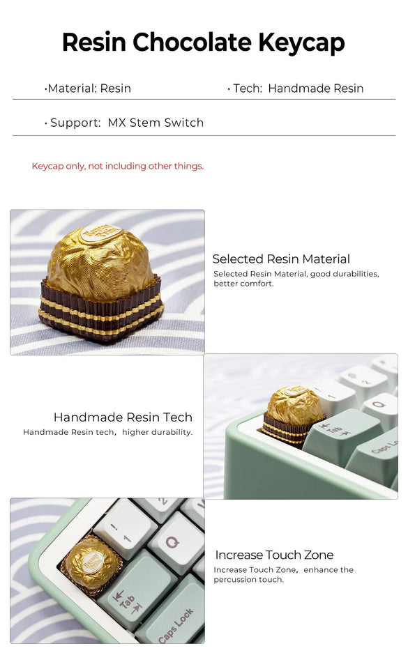 Chocolate Ball Keycap Resin Artisan Keycap for MX Stem Mechanical Keyboard Handmade Yellow Novlty Keycap Tribe