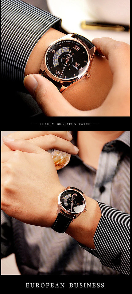 New Business Men's Wristwatch Clock Fashion Casual Leather Sport Man Watch Top Brand Luxury Quartz Watches for Men montre homme