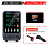 Wanptek Adjustable DC Power Supply 30V 60V 5A 10A Lab Bench Power Supply USB Interface Fast Charging Preset Voltage and Current