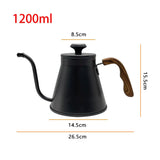 1.2L Pour Over Coffee Kettle - 304 Stainless Steel, Long Spout with Temperature Control, Suitable for Open Flame & Tea Brewing