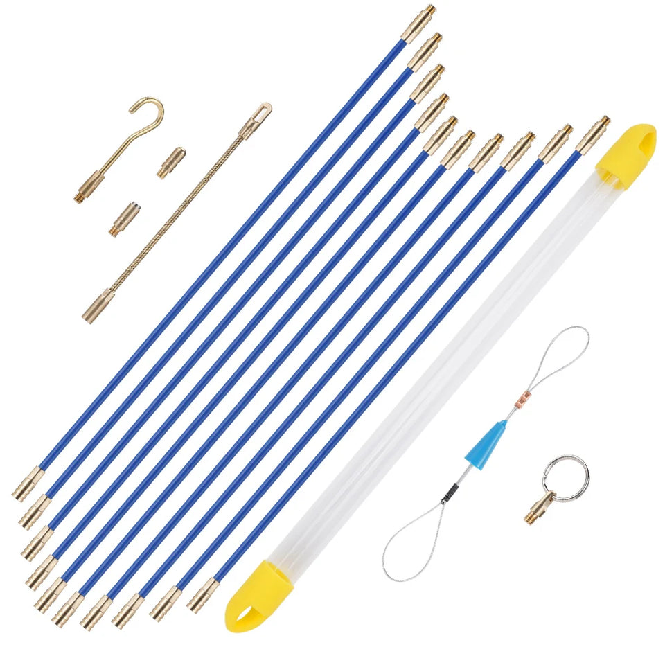 10Pcs Fiberglass Cable Push Puller Dia.4mm/3mm 33/45cm Running Cable Wire Kit Electrical Cable Wall Installing Rods Wiring Tool