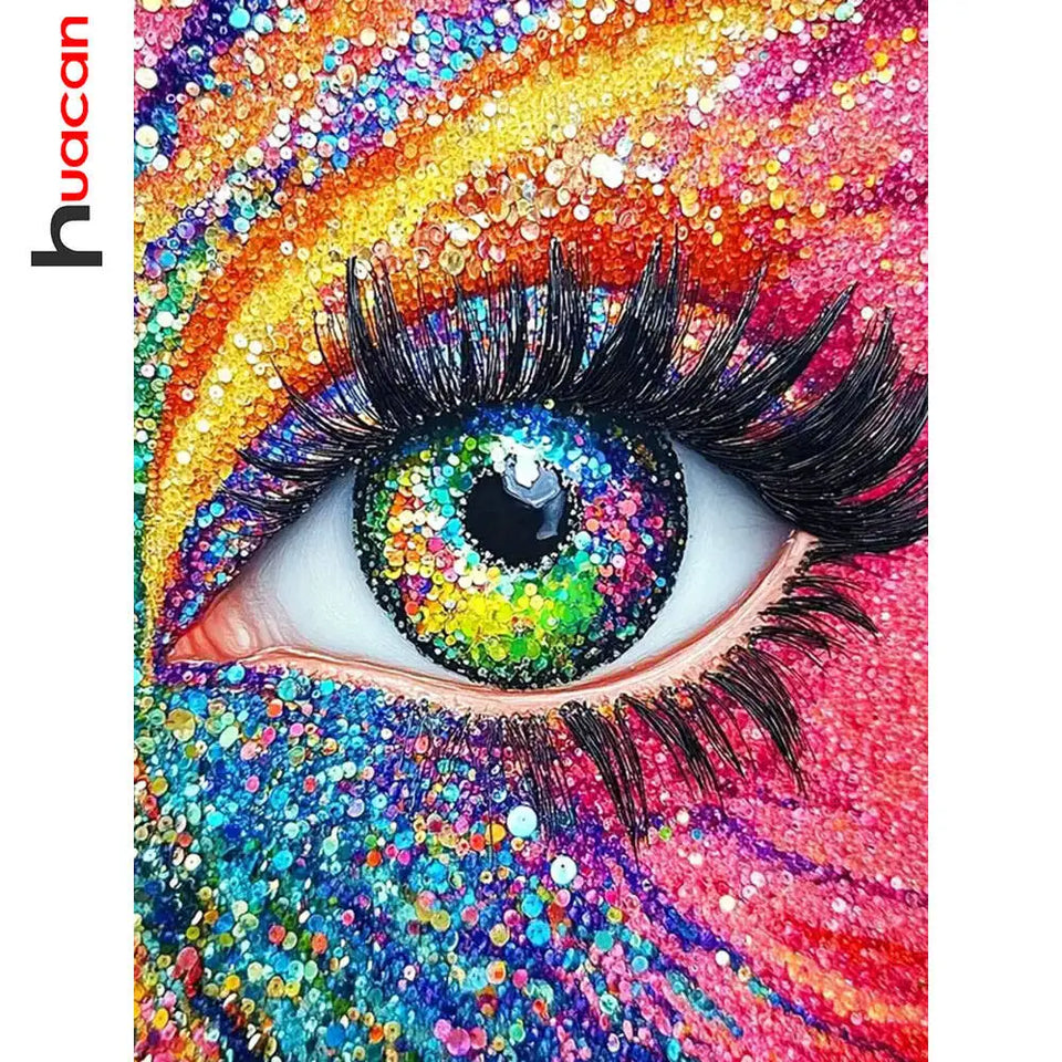 Huacan New Arrivals 2025 Diamond Painting Eye Diamond Mosaic Portrait Complete Kit Craft kit