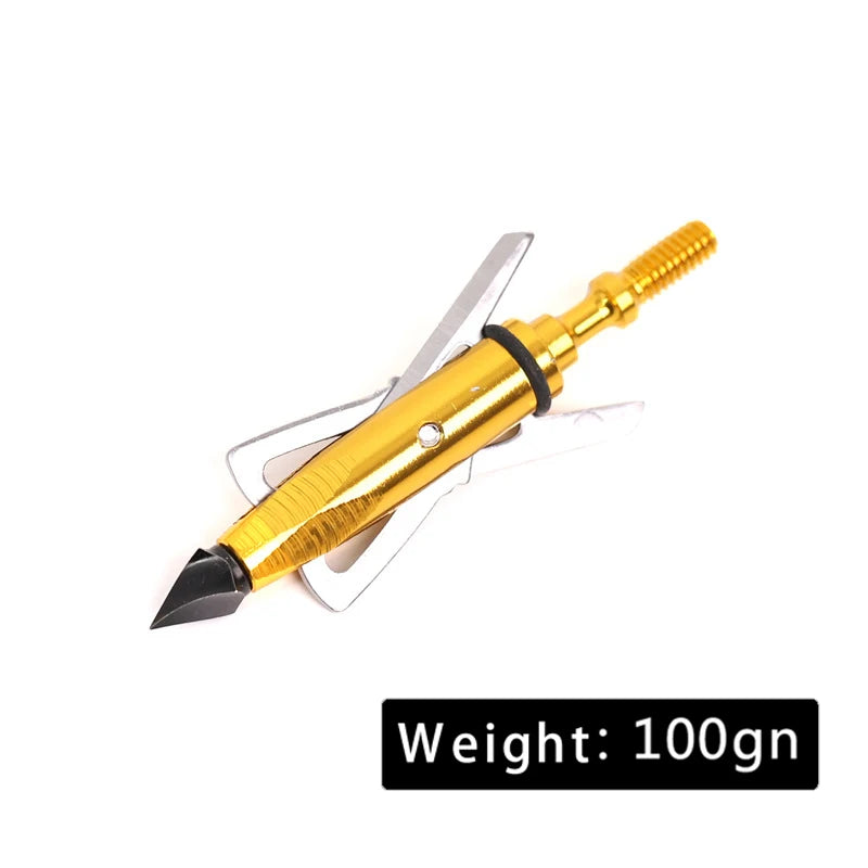 3pcs Hunting Broadhead 100gn-150gn ArrowHead Arrows Points for Compound Recurve Traditional Bow Crossbow Hunting Archery Outdoor