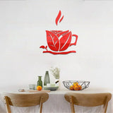 New Creative Acrylic Mirror Coffee Cup Wall Paste Living Room Bedroom Background Wall Decoration Self-adhesive Mirror