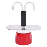 100ml Stovetop Coffee Maker Aluminum Alloy Double Head Coffee Pot for Home Kitchen Outdoor Travel Camping