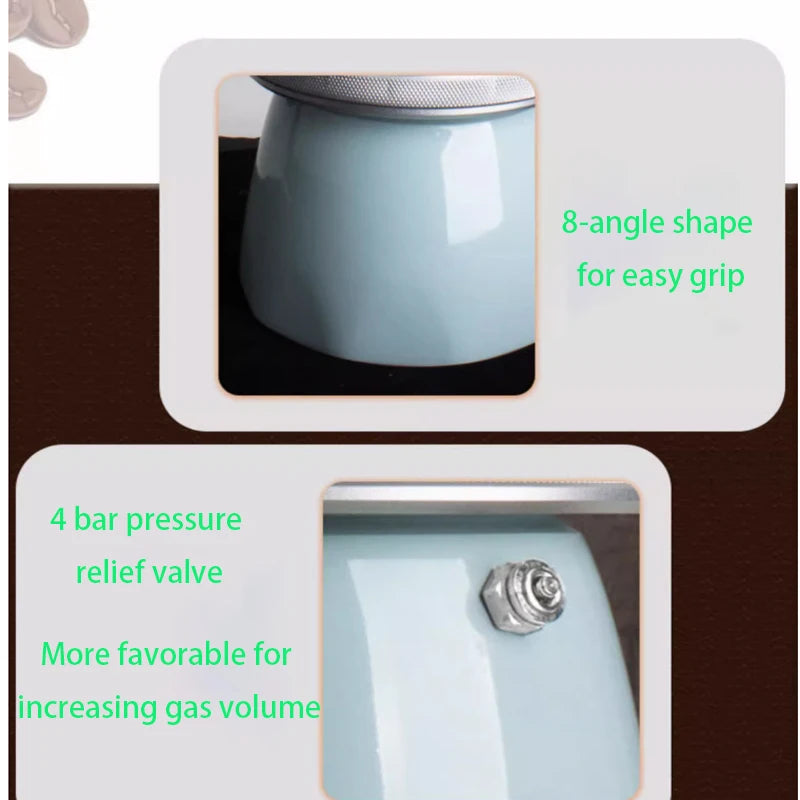 Pneumatic 4bar Milk Frother Pneumatic Coffee Machine Steam Milk Frother Outdoor Travel Steam Milk Foam Pot for Coffee Cappuccino