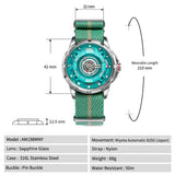 BERNY Automatic Men's Skeleton Watch 5ATM Luminous Sapphire Exhibition 3D Dial 316L Steel MIYOTA 82S0 Mechanical Watches for Men
