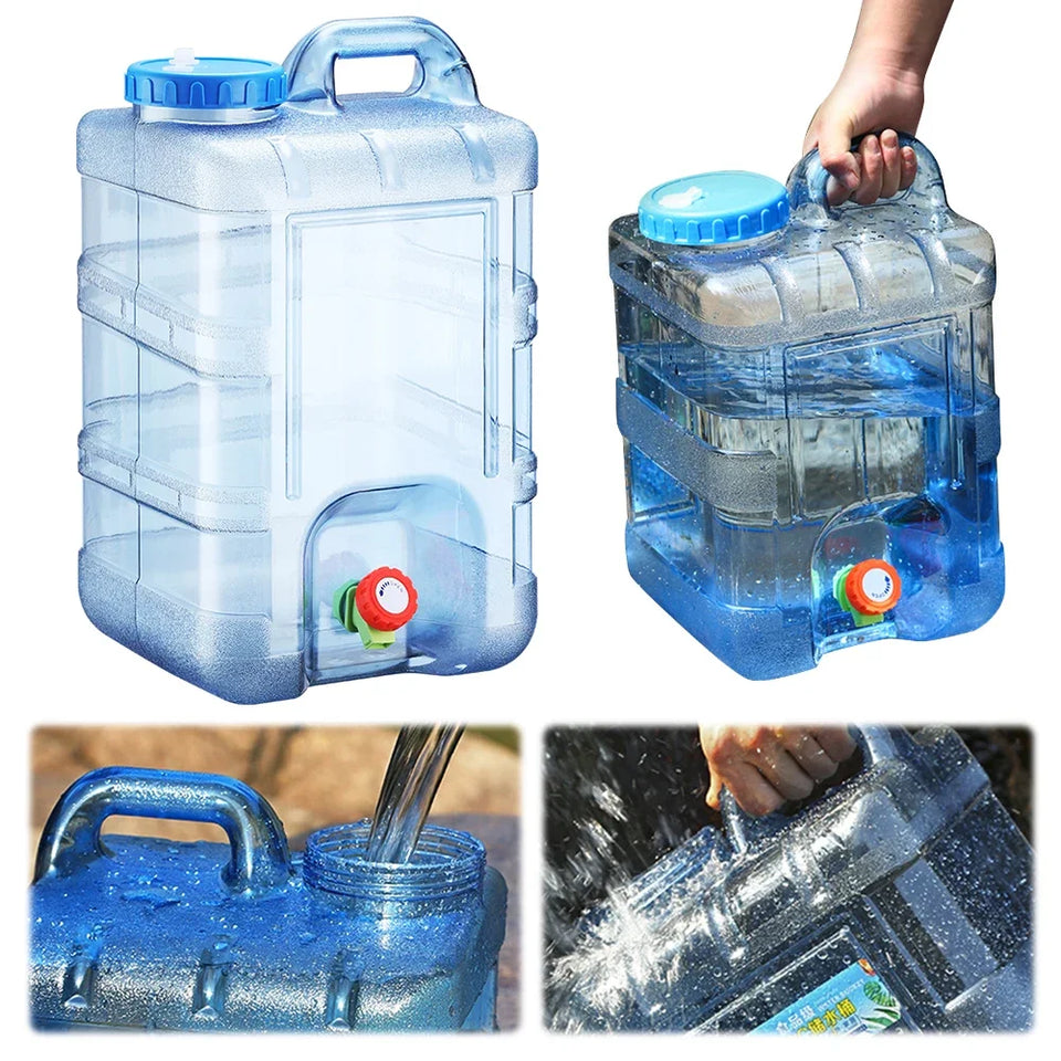 28L Water Storage Container Large Capacity Mineral Water Barrel Dustproof Camping Drinking Water Bucket for Self-Driving Tour