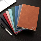 Personalized Custom NoteBook 3D Silvery Engraving Name Minimalist Notebook Faux Leather A5 Soft Cover with Bookmarks