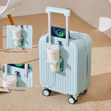 Multifunctional suitcase 18 inch small lightweight luggage with USB cup holder password suitcases 20" cabin carry-on travel bag