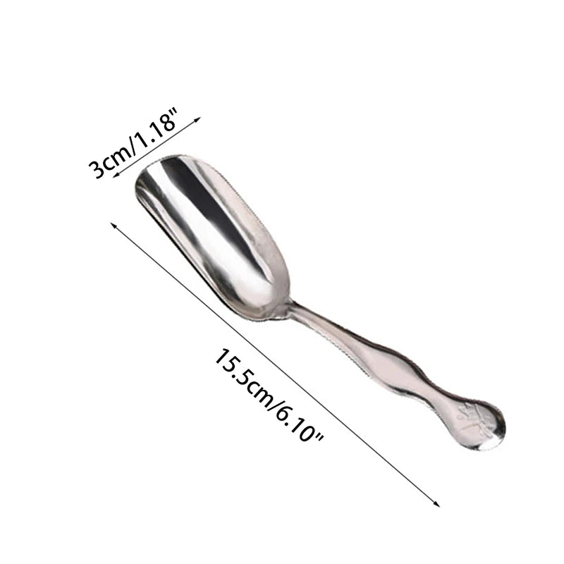 Stainless Steel Long Handle Teaspoon Measuring Shovel Spoon Vintage Loose Leaf Tea Scoop Coffee Bean Scooper Kitchen Sugar