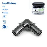 KING SMART Crimp/F2159 PEX 1/2" * 1/2" PEX Elbow; 30Pcs/Case;  PPSU; 80305