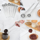 1PCS 5/10/15/20/25/30ml Long Handle Coffee Measuring Spoon Stainless Steel Coffee Spoon Stirring Spoon Coffee Accessories