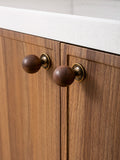 The Furniture Is Made Of Antique Walnut Wood With Solid Brass Small Handles Wardrobe Handles Kitchen Drawers Single-Hole Knobs