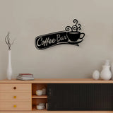 Home Coffee Cup Wall Decor, Iron Metal Coffee Silhouette Signs Wall Art for Coffee Bar Shop Wall Hanging Plaque Décor