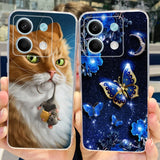 For Xiaomi Redmi Note 13 4G Case Cute Cat Butterfly Cover Soft Silicone Phone Case For Redmi Note 13 Pro Plus Note13 Full Bumper