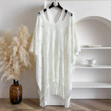 New Spring and Summer Fashion Women's Fringed Knitted Shawl Women Hollow out Solid Color Capes Knitted Pullover