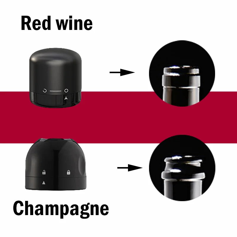 Vacuum Red Wine Bottle Cap Stopper Silicone Sealed Champagne Bottle Stopper Vacuum Retain Freshness Wine Plug Bar Tools