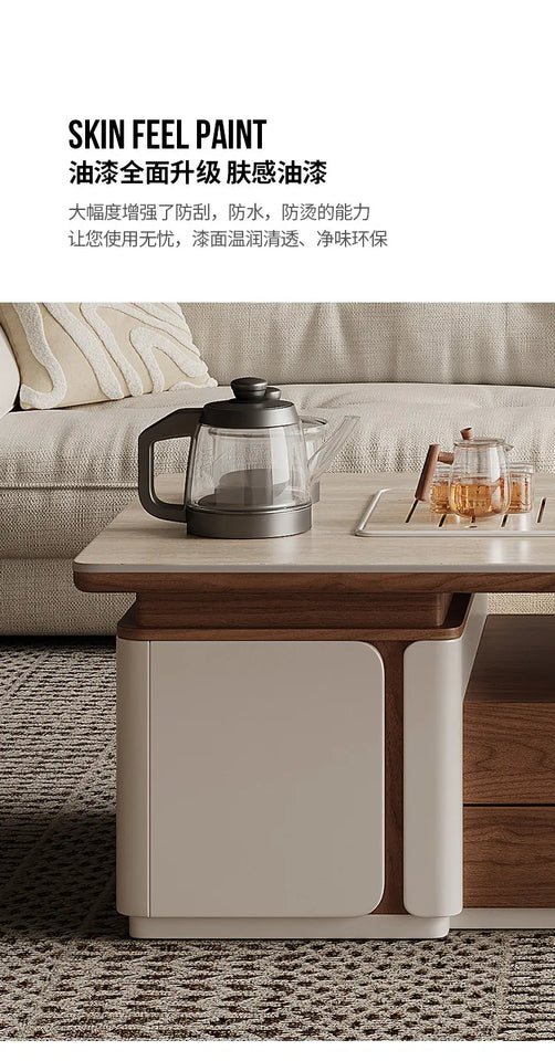 Tea Making Integration Rectangle Coffee Table Storage Fashion Living Room Center Sofa Side Table Interior Decor Items Furniture
