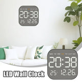 Metal Brushed Wall Clock Multifunctional Electronic Clock LED Electronic Alarm Clock Minimalist Alarm Clock LED Electronic Clock