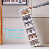 Home Household Home Closet Shoe Cabinet Use 3 Layers Foldable Transparent Stackable Dustproof Box