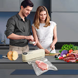 Mini Vacuum Sealer Machine Bag Rolls Food Sealer Compact Food Preservation System with Vacuum Bags & Inhalation tool kit