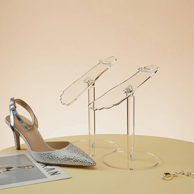 Shoe Display Stand Clear Acrylic High Heels Display Props Shopping Mall Window Counter Shoe Stand Shoe Support Shoe Rack Riser