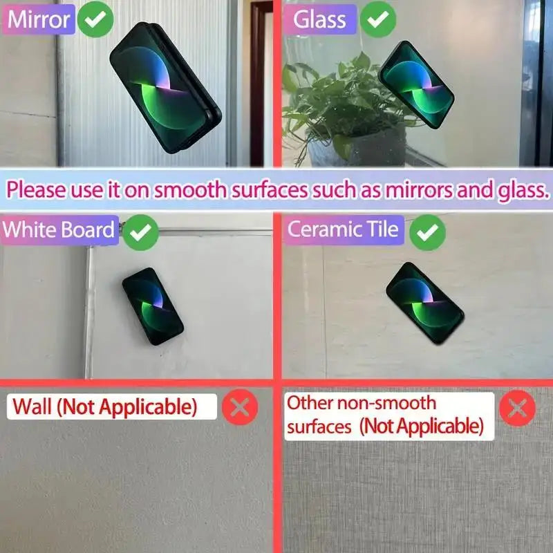 Silicone Suction Phone Holder Mat Multi-functional Suction Cup Phone Stand Square Anti-Slip Single-Sided Case Mount Back Sticker