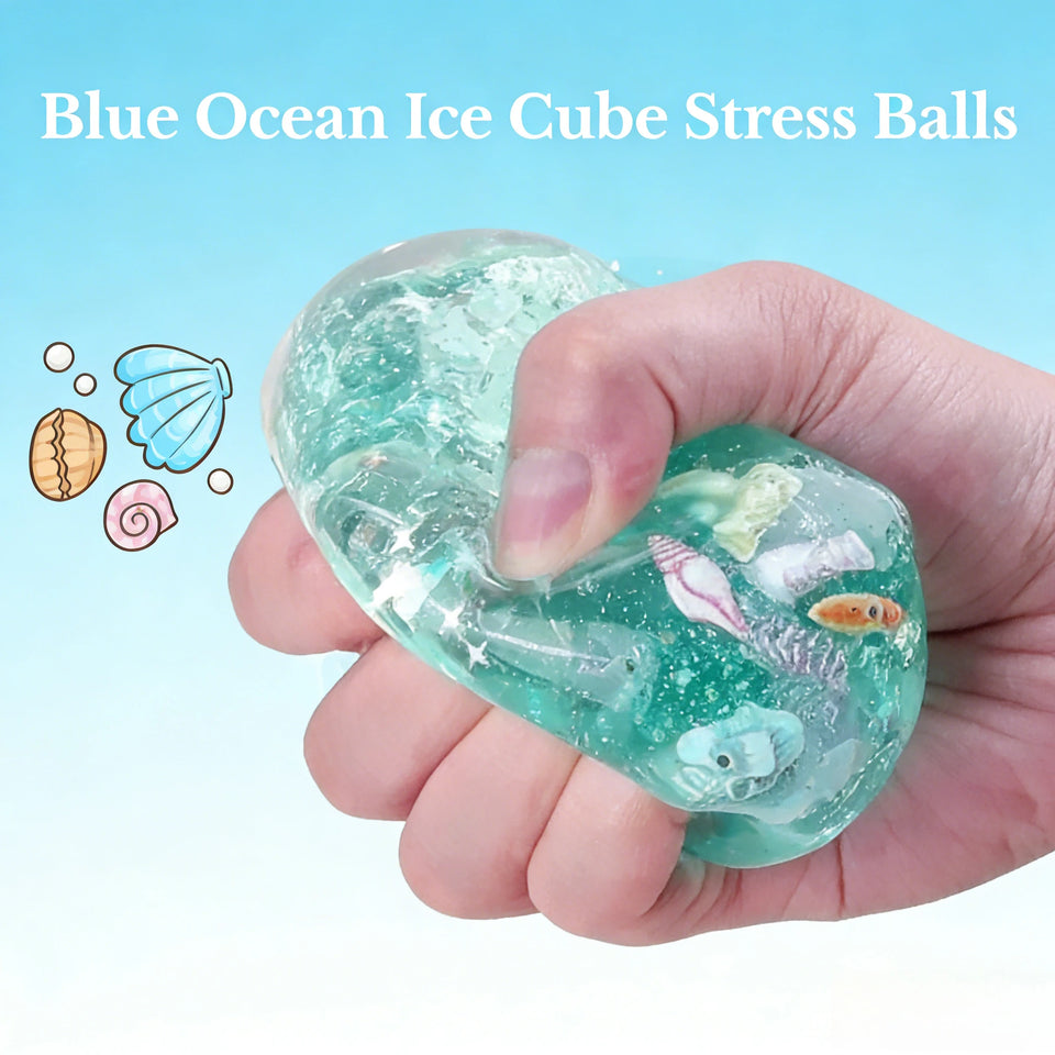 2026 ICE CUBE NEW Squishy Toys Squishy Maltose Ocean Cube Stress Anxiety Relief Bal Soft Squeeze Toy Sensory Fidget Gifts NO BOX