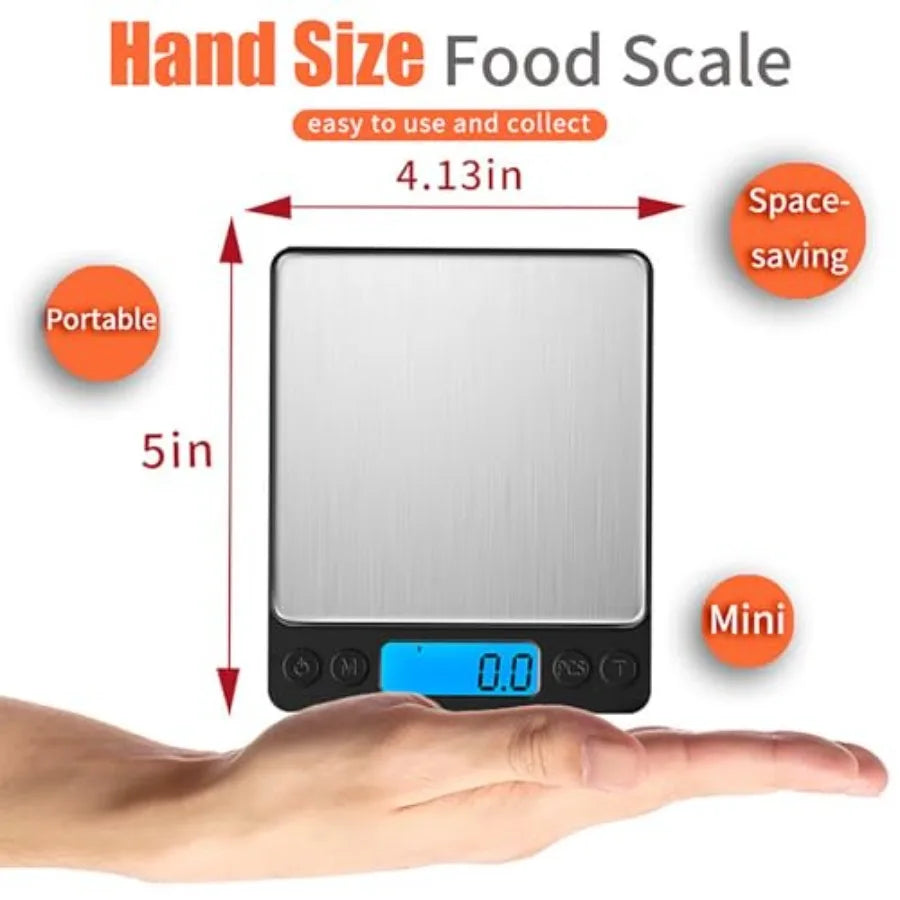 Digital Food Kitchen Scale Upgraded 3000g 0.1g High Accuracy Mini Pocket Scale with Tare Function for Cooking Baking Jewelry Me