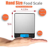 Digital Food Kitchen Scale Upgraded 3000g 0.1g High Accuracy Mini Pocket Scale with Tare Function for Cooking Baking Jewelry Me