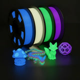 Glow in the Dark PLA 3D Printer Filament 1.75mm Rainbow Bundle Dimensional Accuracy +/- 0.03mm 250g for 3D Printing