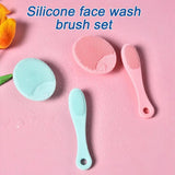 2pcs Silicone Face Scrubber Face Massage Brush Skin Care Pore Cleaner Brush Cleansing Face Brush XLS01