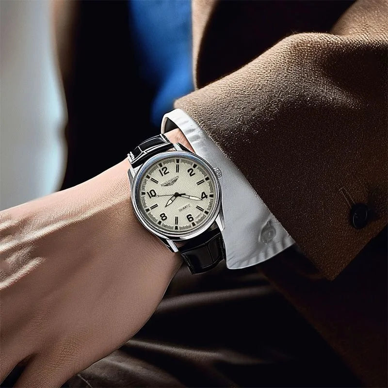 Top Brand Man Wristwatch Luxury Business Waterproof Men Watch For Men Quartz Clock Leather Men's Watches reloj+Box Men's Gift