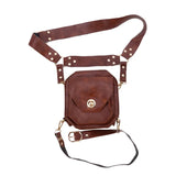 Punk Retro PU Waist Bag Casual Small Square Hip Packs For women's Crossbody Cross Multi-function Outdoor Leg Phone Pouch NEW