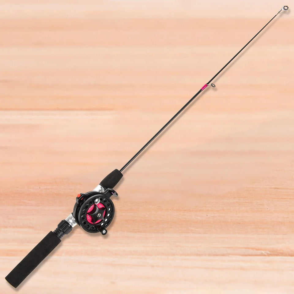 Telescopic Ice Fishing Rod Ultra-Light Portable Fishing Rod 2 Sections Travel Fishing Pole for Ice Fishing