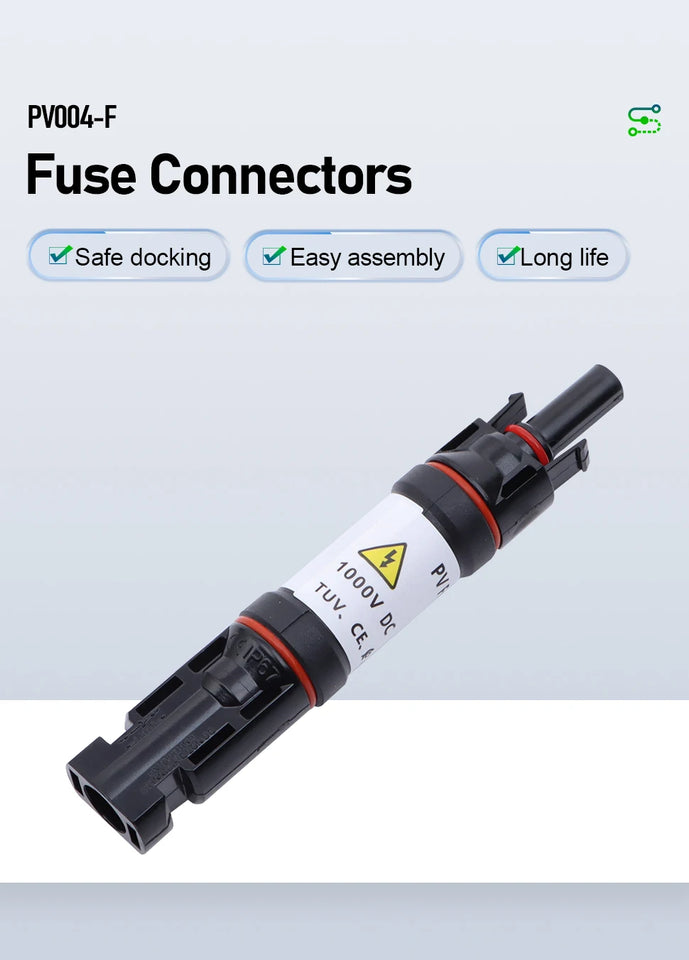 1000V DC 10A 15A 20A Solar Panel Photovoltaic Fuse Connectors For Industrial And Commercial Solar Power Generation