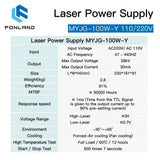 FONLAND MYJG-100W CO2 Laser Power Supply for Reci W2 T2 EFR Yongli CDWJ CO2 Laser Tube Engraving Cutting Machine With Display