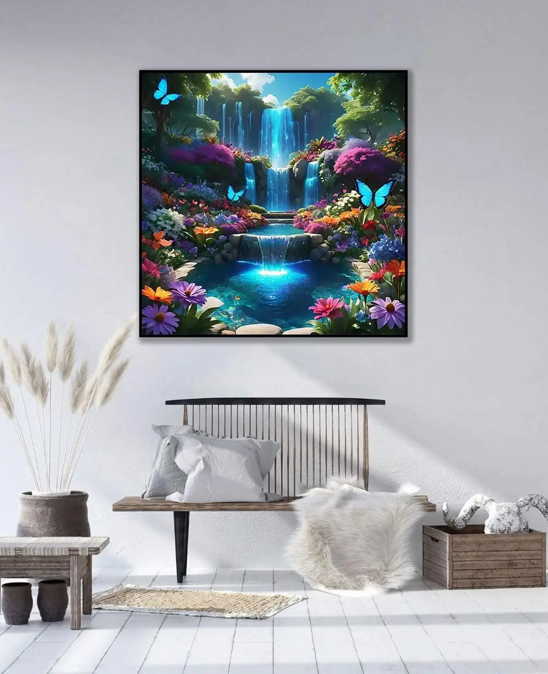 5D Diamond Painting Kit for Adults, Waterfall Landscape DIY Art, Full Round Drill Home Decor