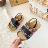 Summer Children Causal Sandals New Boho Toddler Beach Slippers for Girls Outdoor Daily Wear Non-slip Kids Retro Open-toe Sandals