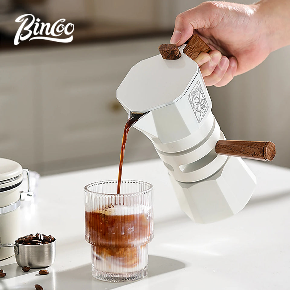 Bincoo Dual Valve Moka Pot Espresso Machine Thermostatic Extraction Coffee Moka Pot Hand Brewed Coffee Pot Barista Accessories