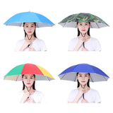 Hands-Free Umbrella Hat For Fishing Sun Protection Head-Mounted Sunshade For Outdoor Gardening Hiking Foldable Rain Cap