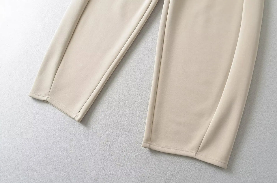 Street Sle High Waist Wide Leg Sport Pants Women's Casual Loose Straight Leg Trousers Coffee Color Trendy Spring Autumn