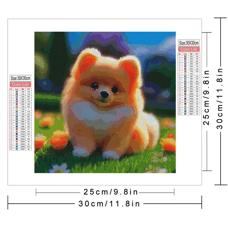 Huacan New Arrivals Diamond Painting Animal Dog Diy Full 5d Mosaic Flower Rhinestone Pictures at Home Decor Craft Kit
